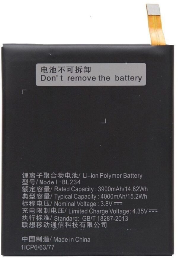 Giffen Mobile Battery For Lenovo Vibe P1M / P70 / P70+ / A5000 (BL234)- 4000 mAh